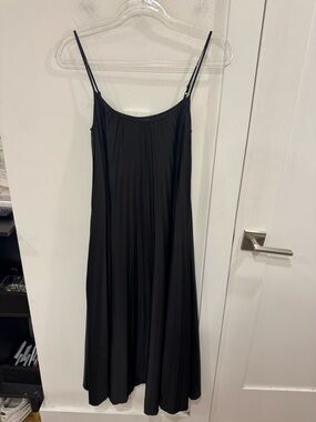 all saints black slip dress Black Stripe Cotton Tie-Waist Dress - Mini Dresses